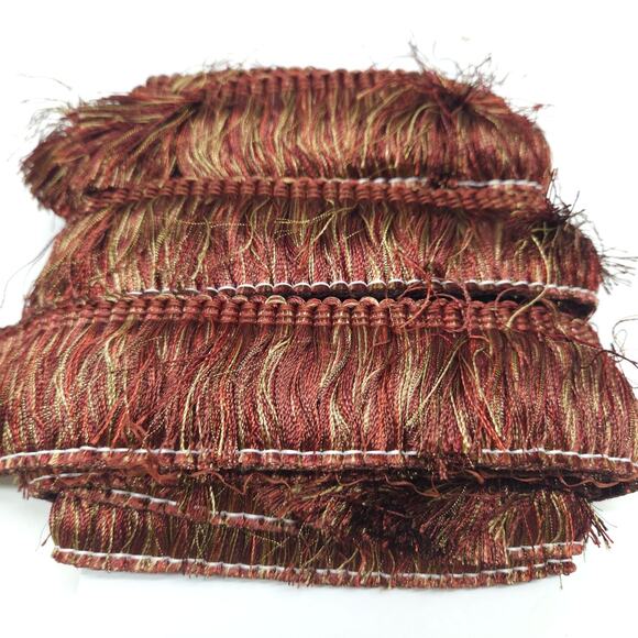 Conso Brush Fringe 2" Rust Bronze Drapery Upholstery Decorative Trim USA 7yds - Picture 2 of 4